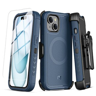 Foto 1 | Funda + Mica Protectora Mybat Maverick Magsafe Clip para Iphone 15 Azul