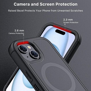 Foto 6 | Funda + Mica Protectora Mybat Maverick Magsafe Clip para Iphone 15 Negra