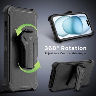 Foto 7 | Funda + Mica Protectora Mybat Maverick Magsafe Clip para Iphone 15 Negra
