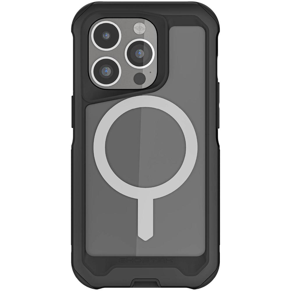 Foto 3 pulgar | Funda Ghostek Atomic para IPhone 15 Pro Aluminio Negra Transp Magsafe