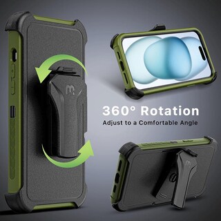 Foto 7 | Funda + Mica Protectora Mybat Maverick Magsafe Clip para Iphone 15 Verde