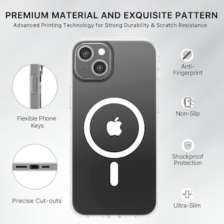 Foto 6 | Funda Mybat Mood con Magsafe para iPhone 15 Plus Transparente