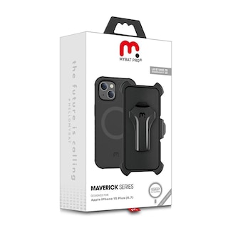 Foto 2 | Funda + Mica Protectora Mybat Maverick Magsafe Clip para Iphone 15 Plus Negra