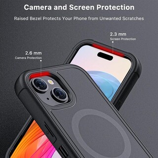 Foto 6 | Funda + Mica Protectora Mybat Maverick Magsafe Clip para Iphone 15 Plus Negra