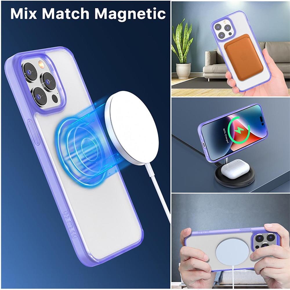 Foto 4 pulgar | Funda Mybat con Magsafe color Violeta para iPhone 15 Pro