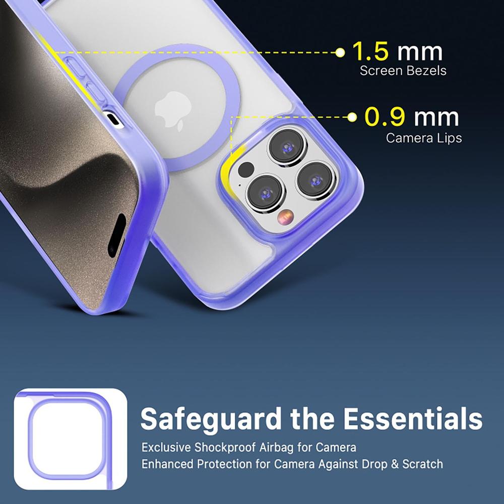 Foto 7 pulgar | Funda Mybat con Magsafe color Violeta para iPhone 15 Pro