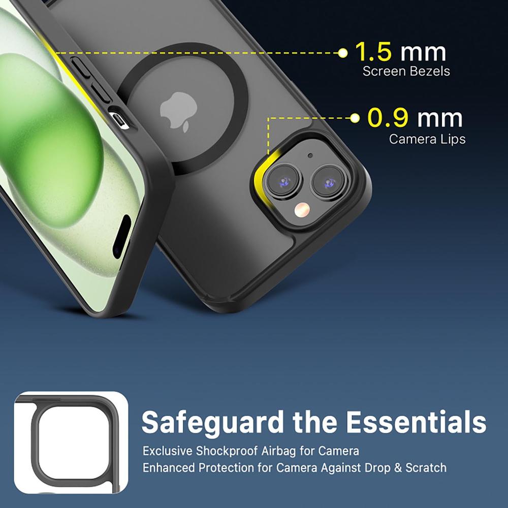 Foto 7 pulgar | Funda Mybat con Magsafe color Negro para iPhone 15 Plus