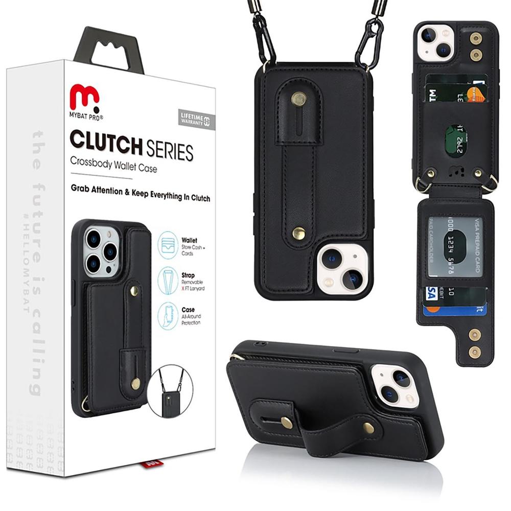 Foto 4 pulgar | Funda Mybat Clutch Cartera Negra Colgante para iPhone 15