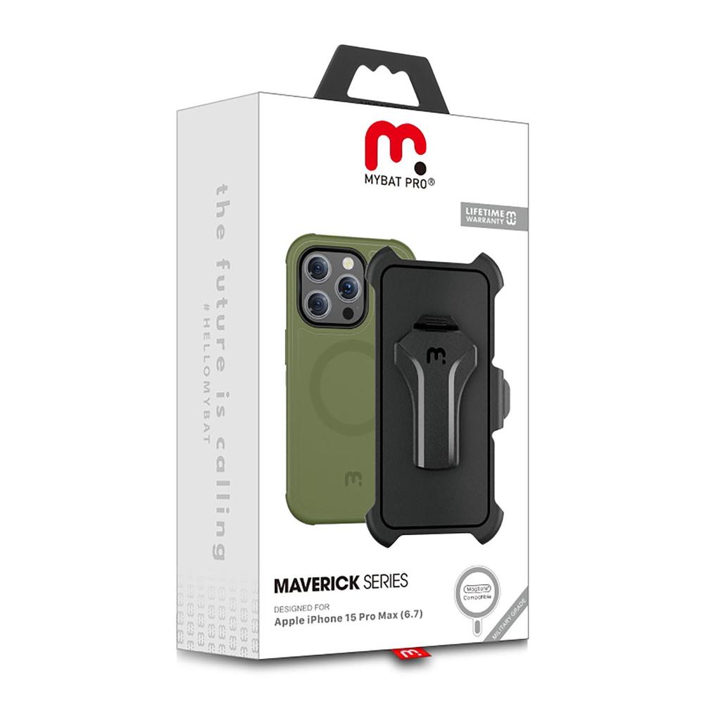 Foto 2 | Funda Mybat con Magsafe color Verde para iPhone 15 Pro Max