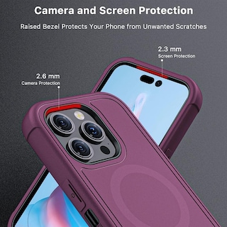Foto 6 | Funda + Mica Protectora Mybat Maverick Magsafe Clip Para Iphone 15 Pro