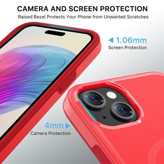 Foto 5 | Funda Mybat con Magsafe para Iphone 15 Plus Roja