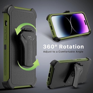 Foto 7 | Funda + Mica Protectora Mybat Maverick Magsafe Clip para Iphone 15 Pro Verde