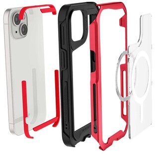 Foto 3 | Funda Ghostek Atomic para IPhone 15 Plus Aluminio Roja Transp Magsafe