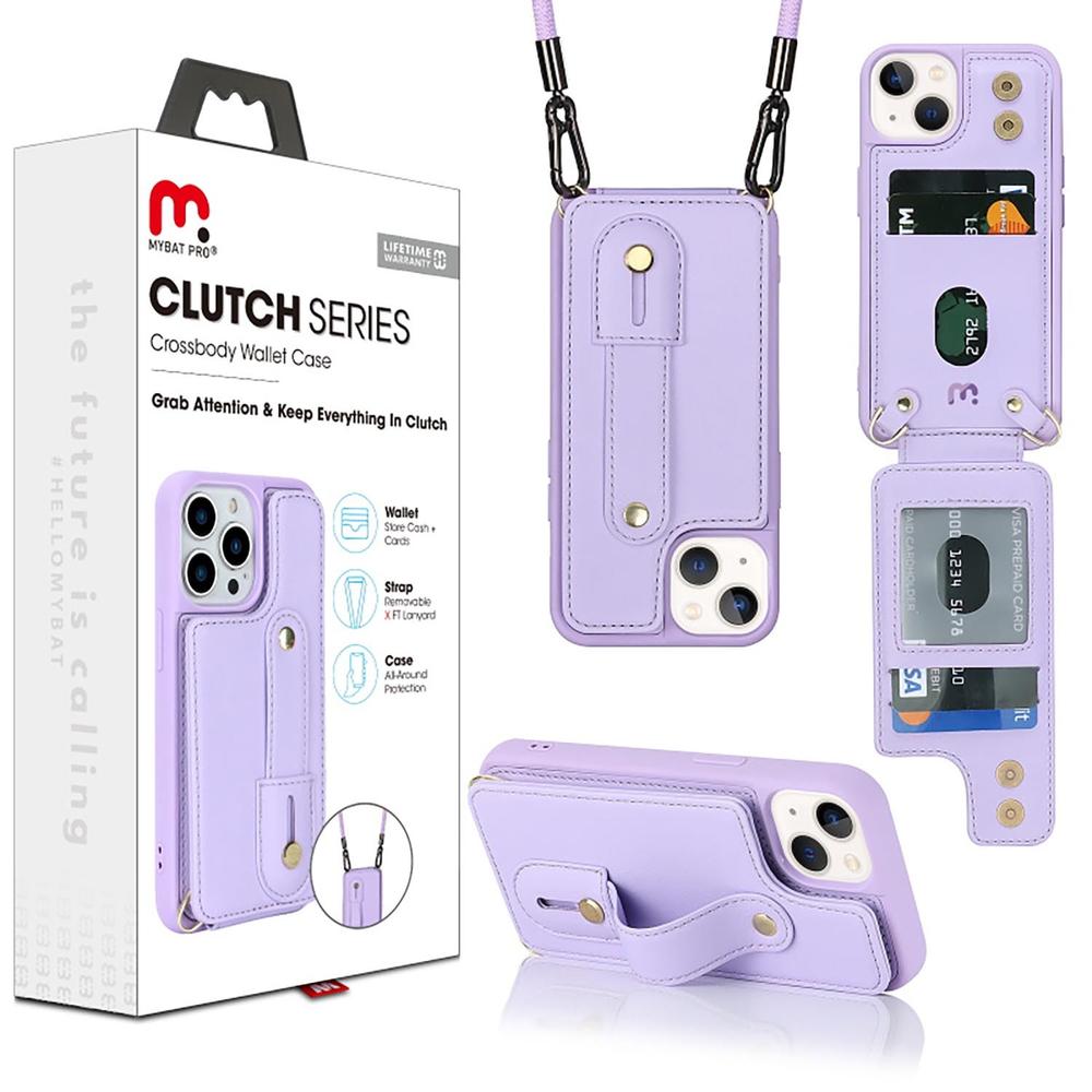 Foto 4 pulgar | Funda Mybat Clutch Cartera Violeta Colgante para iPhone 15