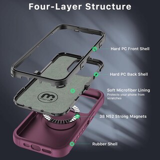 Foto 3 | Funda + Mica Protectora Mybat Maverick Magsafe Clip para Iphone 15 Pro Max