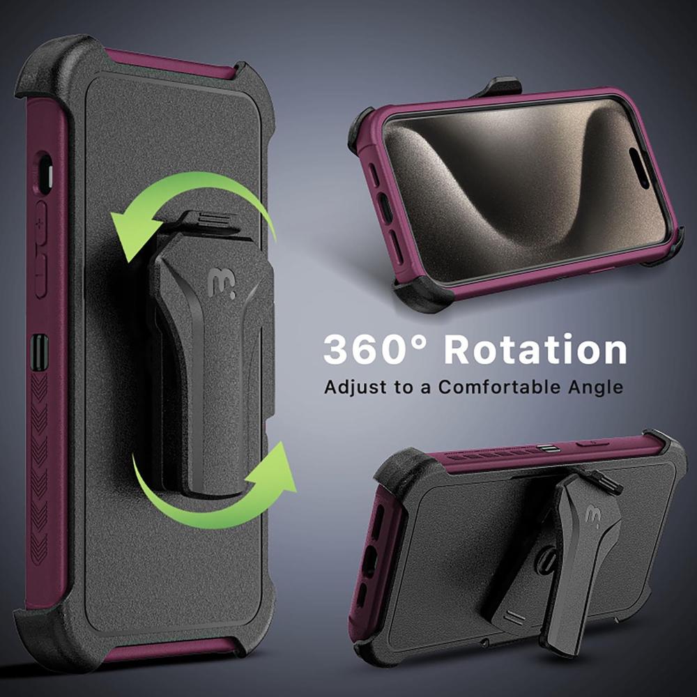Foto 7 pulgar | Funda + Mica Protectora Mybat Maverick Magsafe Clip para Iphone 15 Pro Max