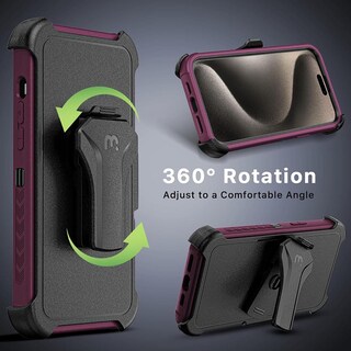 Foto 6 | Funda + Mica Protectora Mybat Maverick Magsafe Clip para Iphone 15 Pro Max