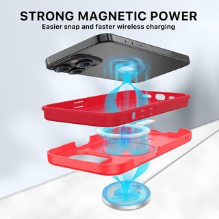 Foto 3 | Funda Mybat Fuse Con Magsafe Para Iphone 15 Pro - Roja