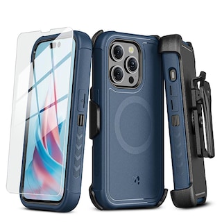 Foto 1 | Funda + Mica Protectora Mybat Maverick Magsafe Clip Para Iphone 15 Pro Azul
