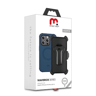Foto 2 | Funda + Mica Protectora Mybat Maverick Magsafe Clip Para Iphone 15 Pro Azul