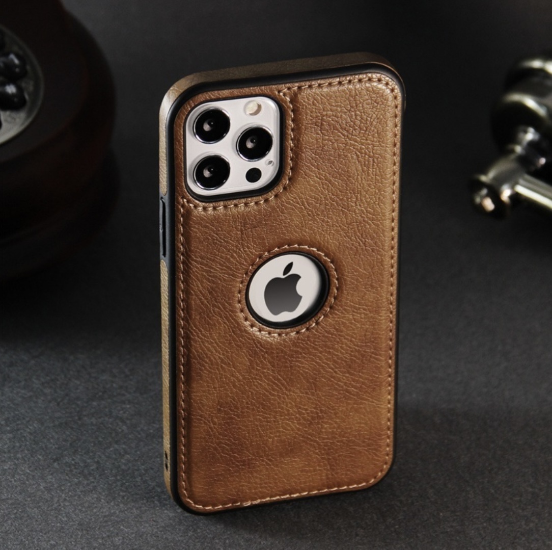 Foto 3 pulgar | Funda para IPhone Tipo Piel Café Leather Case Protector Xs Max