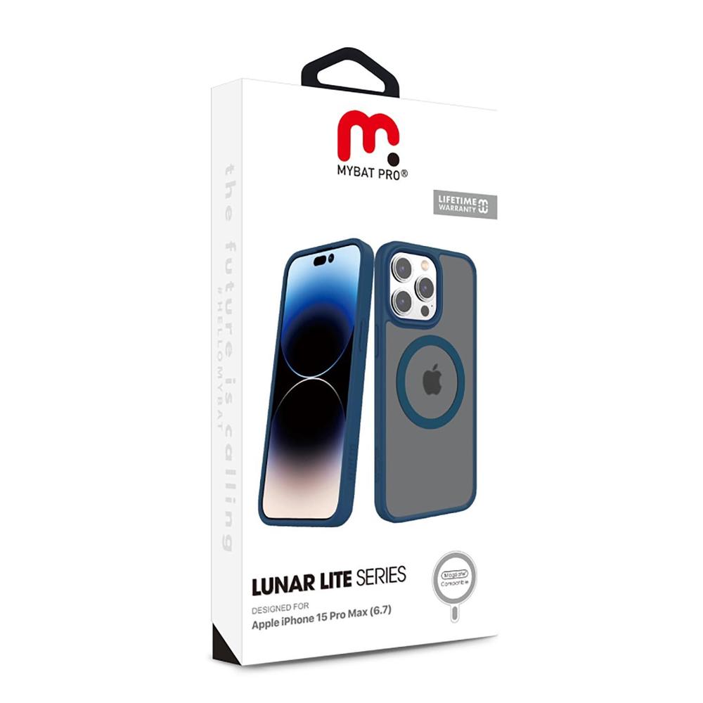 Foto 3 pulgar | Funda Mybat con Magsafe color Azul para iPhone 15 Pro Max