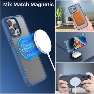 Foto 3 | Funda Mybat con Magsafe color Azul para iPhone 15 Pro Max