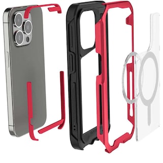 Foto 3 | Funda Ghostek Atomic para IPhone 15 Pro Aluminio Roja Transp Magsafe