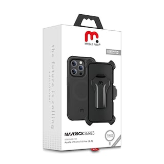Foto 2 | Funda + Mica Protectora Mybat Maverick Magsafe Clip para Iphone 15 Pro Negra