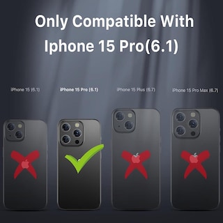 Foto 3 | Funda + Mica Protectora Mybat Maverick Magsafe Clip para Iphone 15 Pro Negra