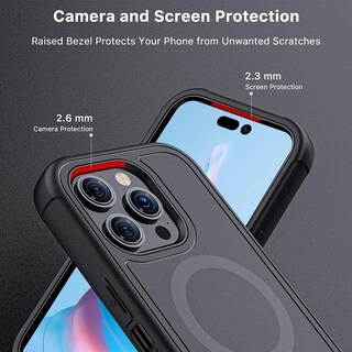 Foto 6 | Funda + Mica Protectora Mybat Maverick Magsafe Clip para Iphone 15 Pro Negra