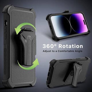 Foto 7 | Funda + Mica Protectora Mybat Maverick Magsafe Clip para Iphone 15 Pro Negra