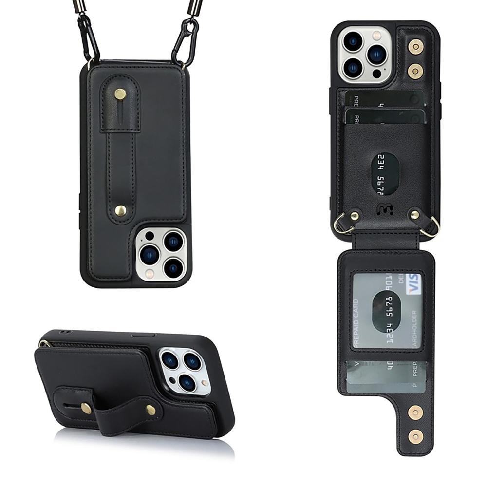 Foto 2 pulgar | Funda Mybat Clutch Cartera Negra Colgante para iPhone 15 Pro