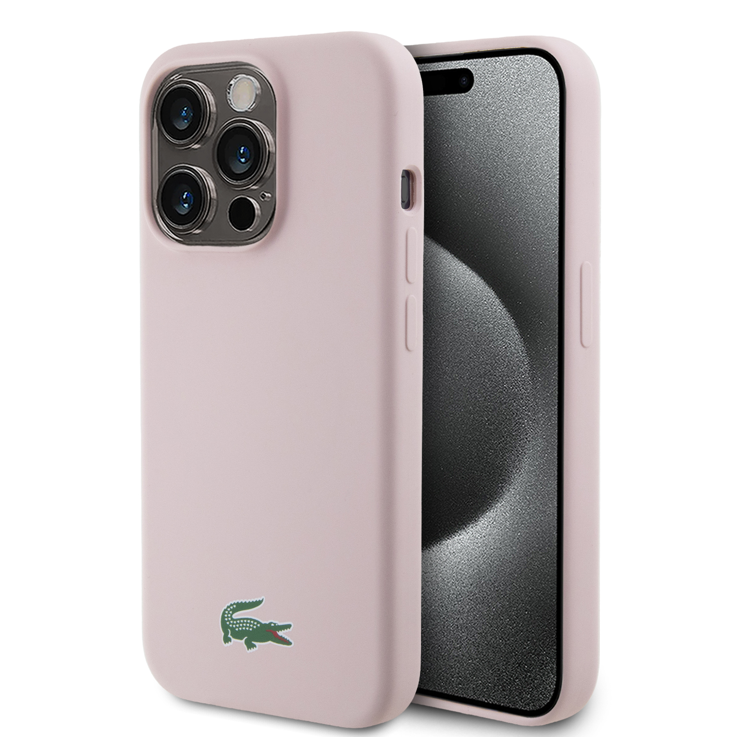 Foto 2 pulgar | Case Lacoste Magsafe Silicon Logo Classic Rosa Para Iphone 15 Pro