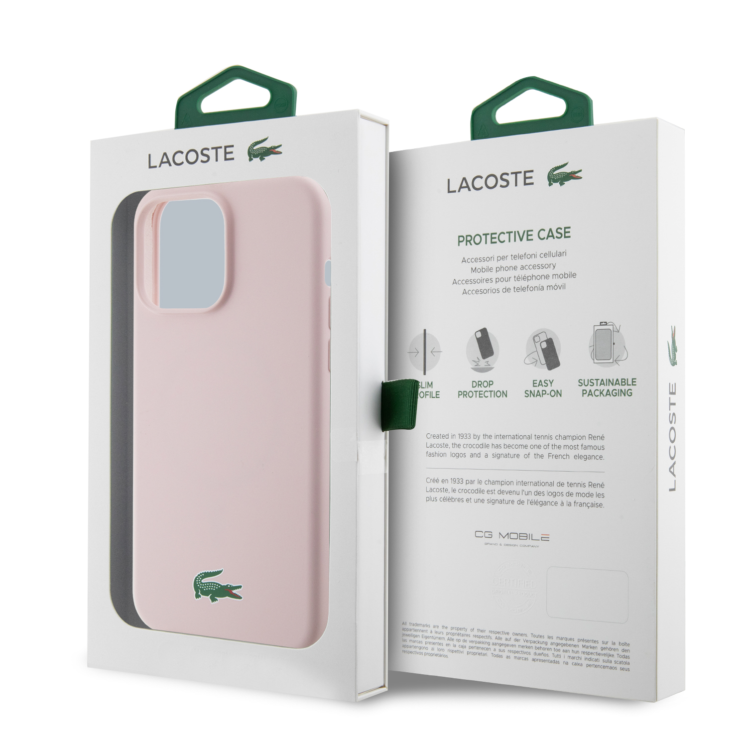 Foto 6 pulgar | Case Lacoste Magsafe Silicon Logo Classic Rosa Para Iphone 15 Pro