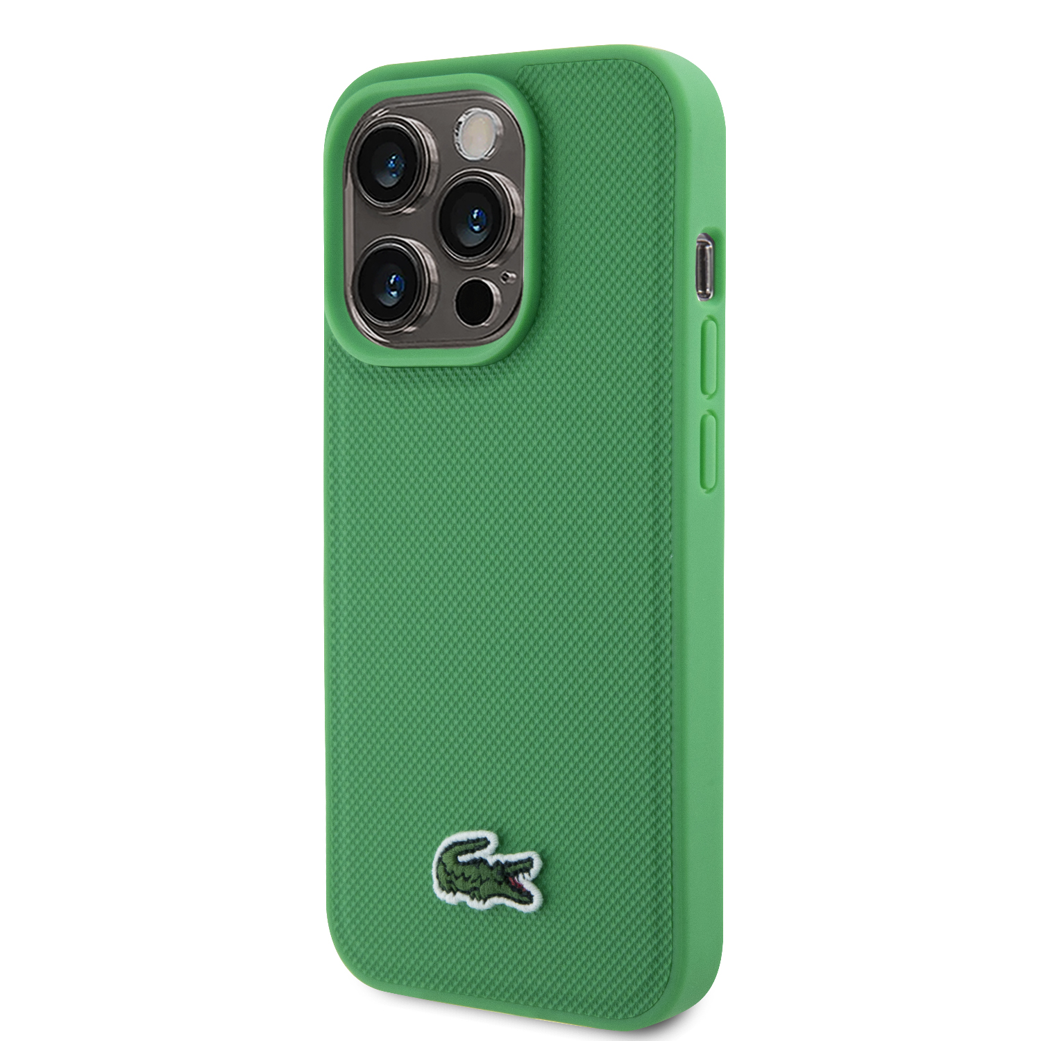 Foto 3 pulgar | Case Lacoste Magsafe Logo Bordado Estaragon Iphone 15 Promax