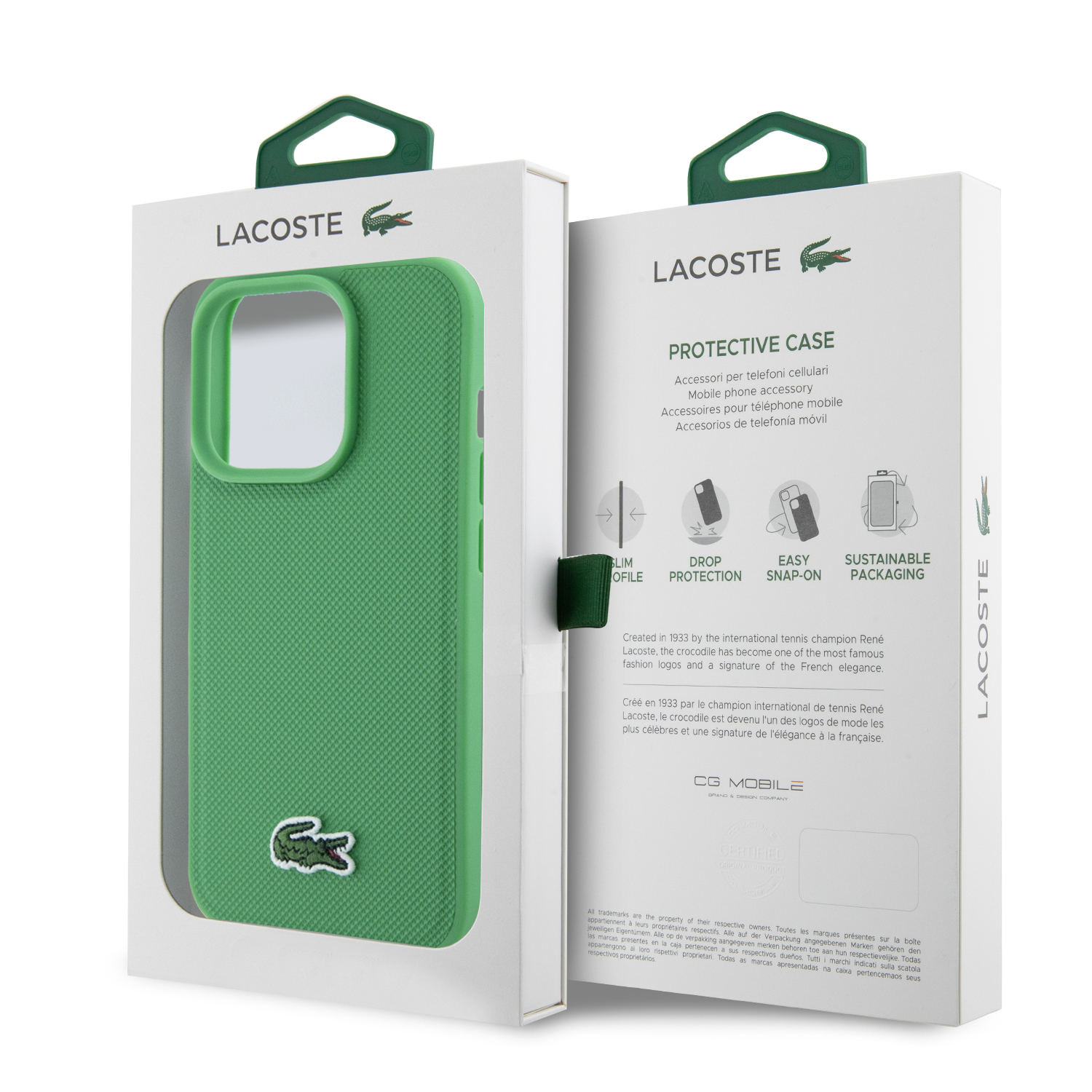 Foto 6 pulgar | Case Lacoste Magsafe Logo Bordado Estaragon Iphone 15 Promax