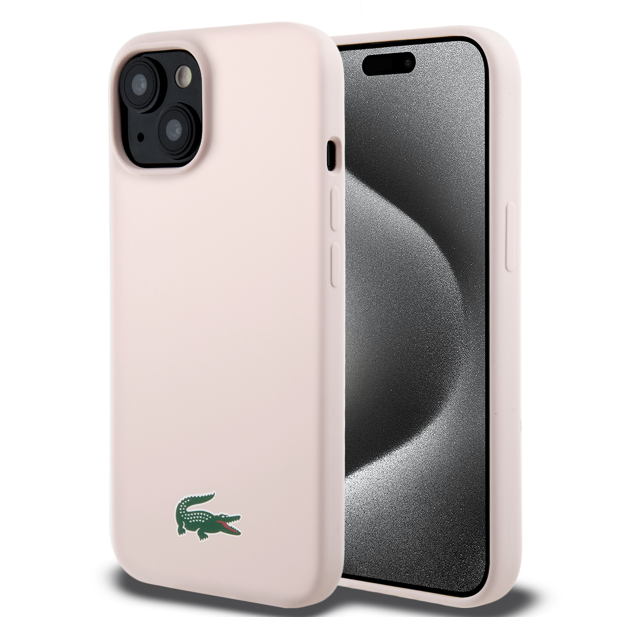 Foto 2 pulgar | Case Lacoste Magsafe Silicon Logo Classic Rosa Para Iphone 15