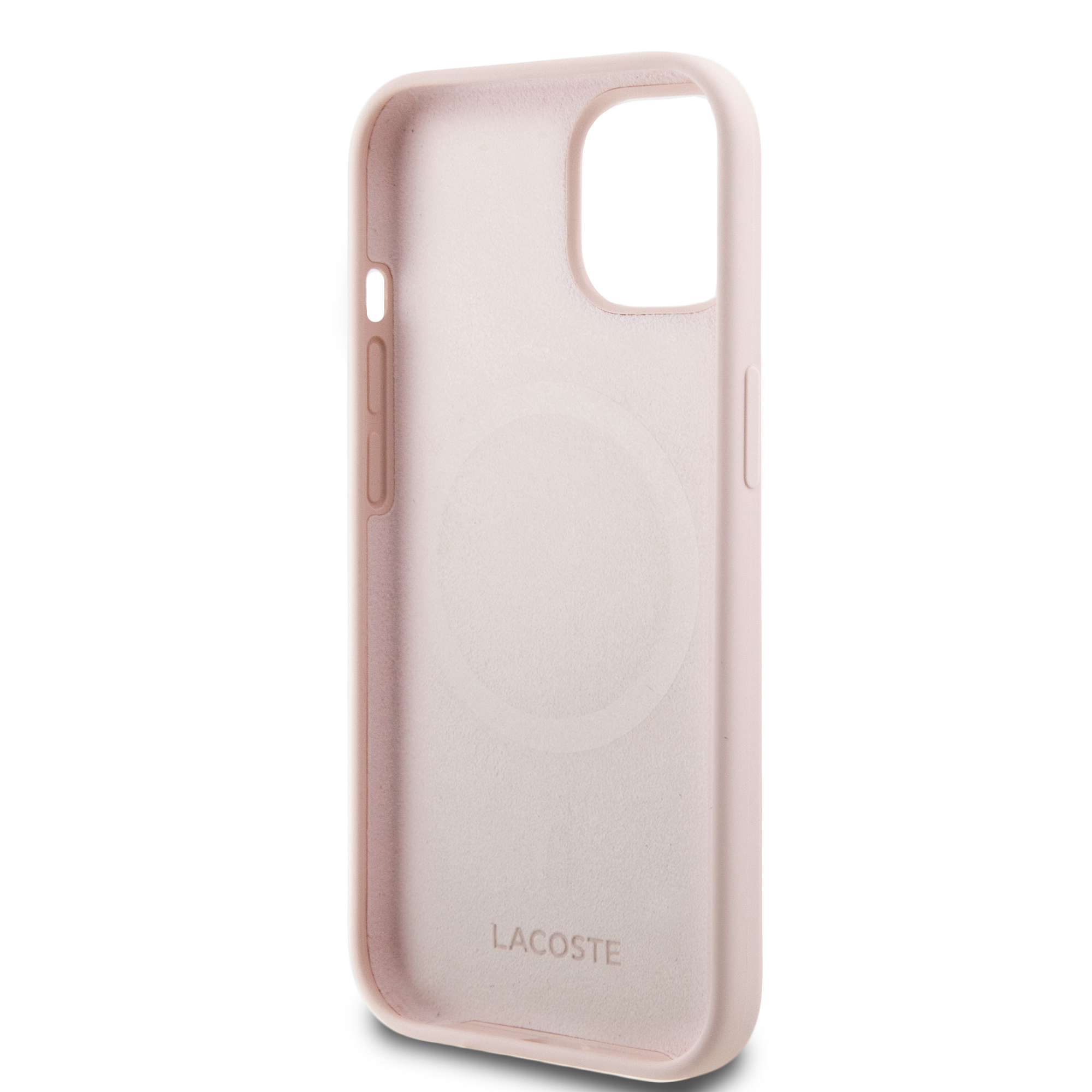 Foto 5 pulgar | Case Lacoste Magsafe Silicon Logo Classic Rosa Para Iphone 15