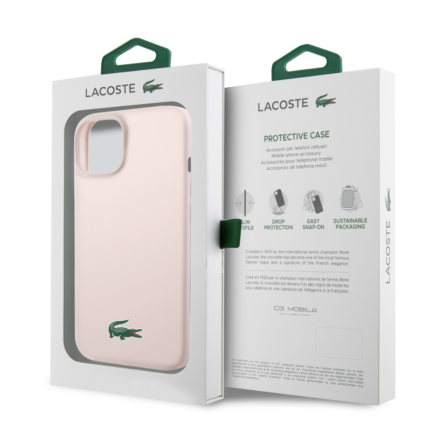 Foto 6 pulgar | Case Lacoste Magsafe Silicon Logo Classic Rosa Para Iphone 15