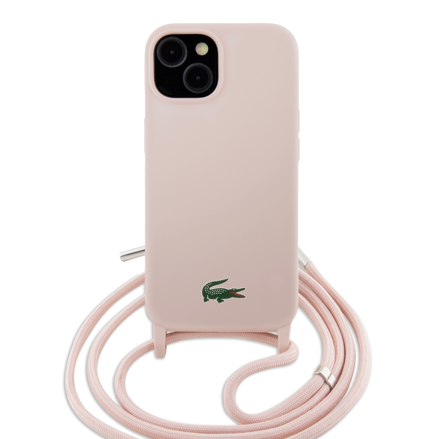 Foto 2 | Case Lacoste Cross Body Silicon Logo Classic Rosa Para Iphone 15