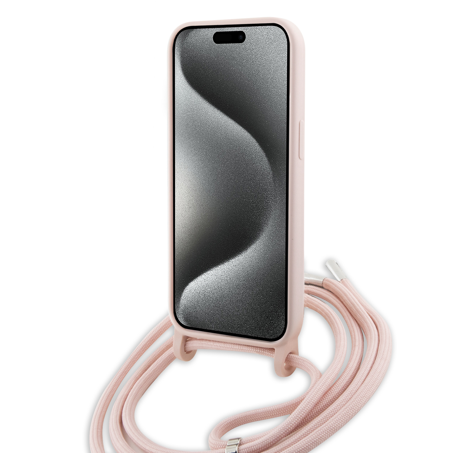 Foto 5 pulgar | Case Lacoste Cross Body Silicon Logo Classic Rosa Para Iphone 15