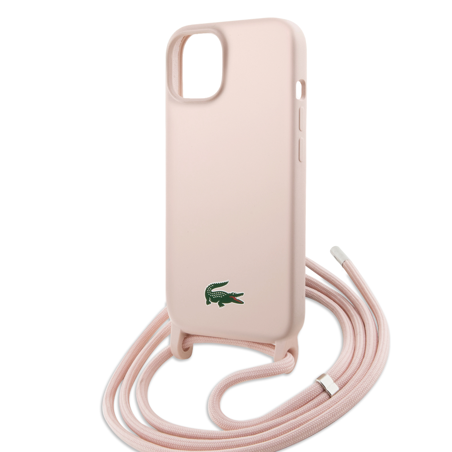 Foto 6 pulgar | Case Lacoste Cross Body Silicon Logo Classic Rosa Para Iphone 15