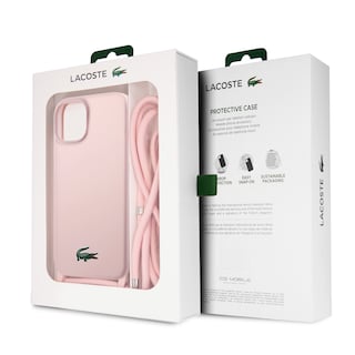 Foto 7 | Case Lacoste Cross Body Silicon Logo Classic Rosa Para Iphone 15