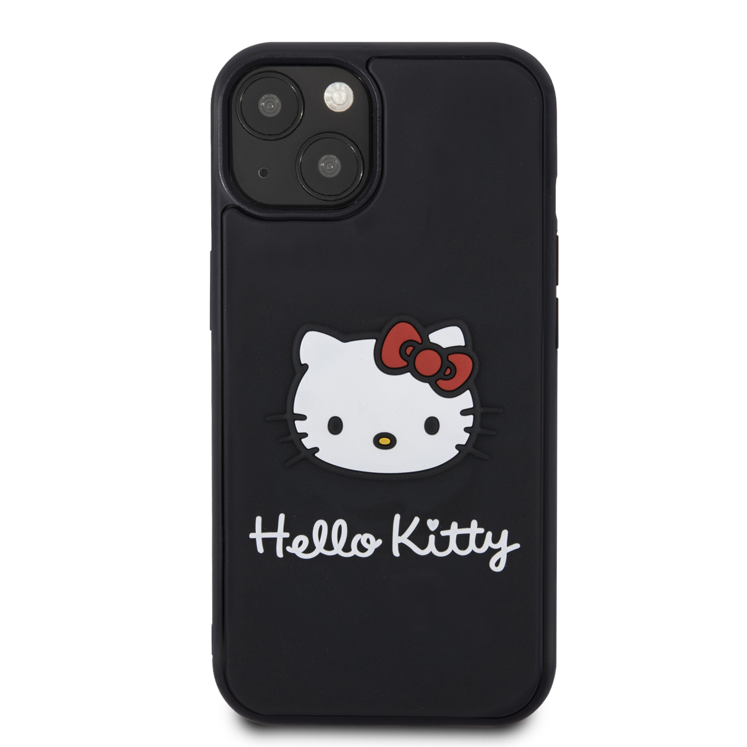 Foto 3 pulgar | Case Hello Kitty Logo 3d Kitty Face Negro Para Iphone 15