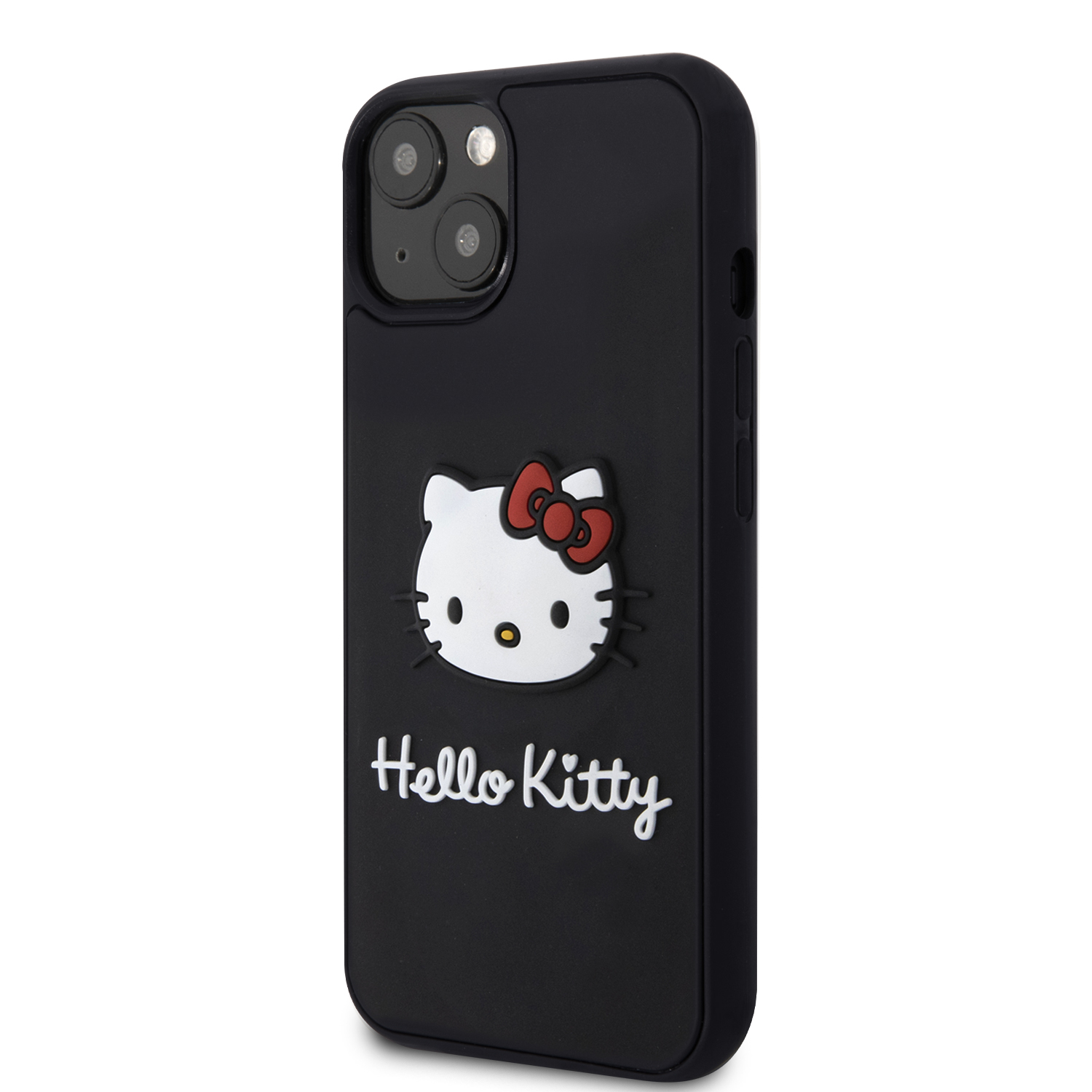 Foto 4 pulgar | Case Hello Kitty Logo 3d Kitty Face Negro Para Iphone 15