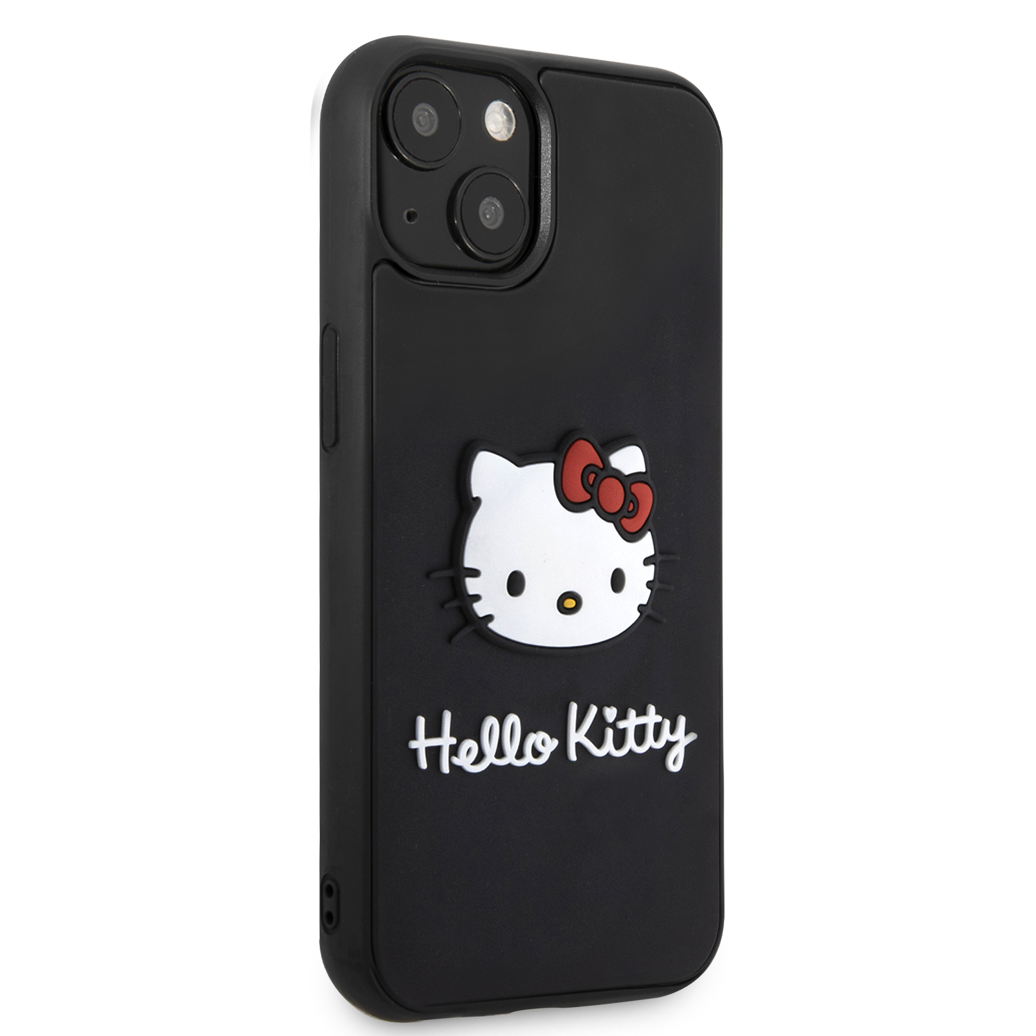 Foto 5 pulgar | Case Hello Kitty Logo 3d Kitty Face Negro Para Iphone 15