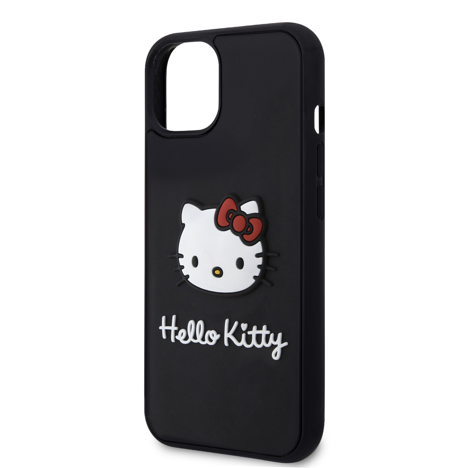Foto 7 pulgar | Case Hello Kitty Logo 3d Kitty Face Negro Para Iphone 15