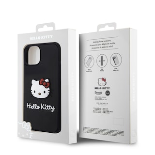 Foto 8 | Case Hello Kitty Logo 3d Kitty Face Negro Para Iphone 15