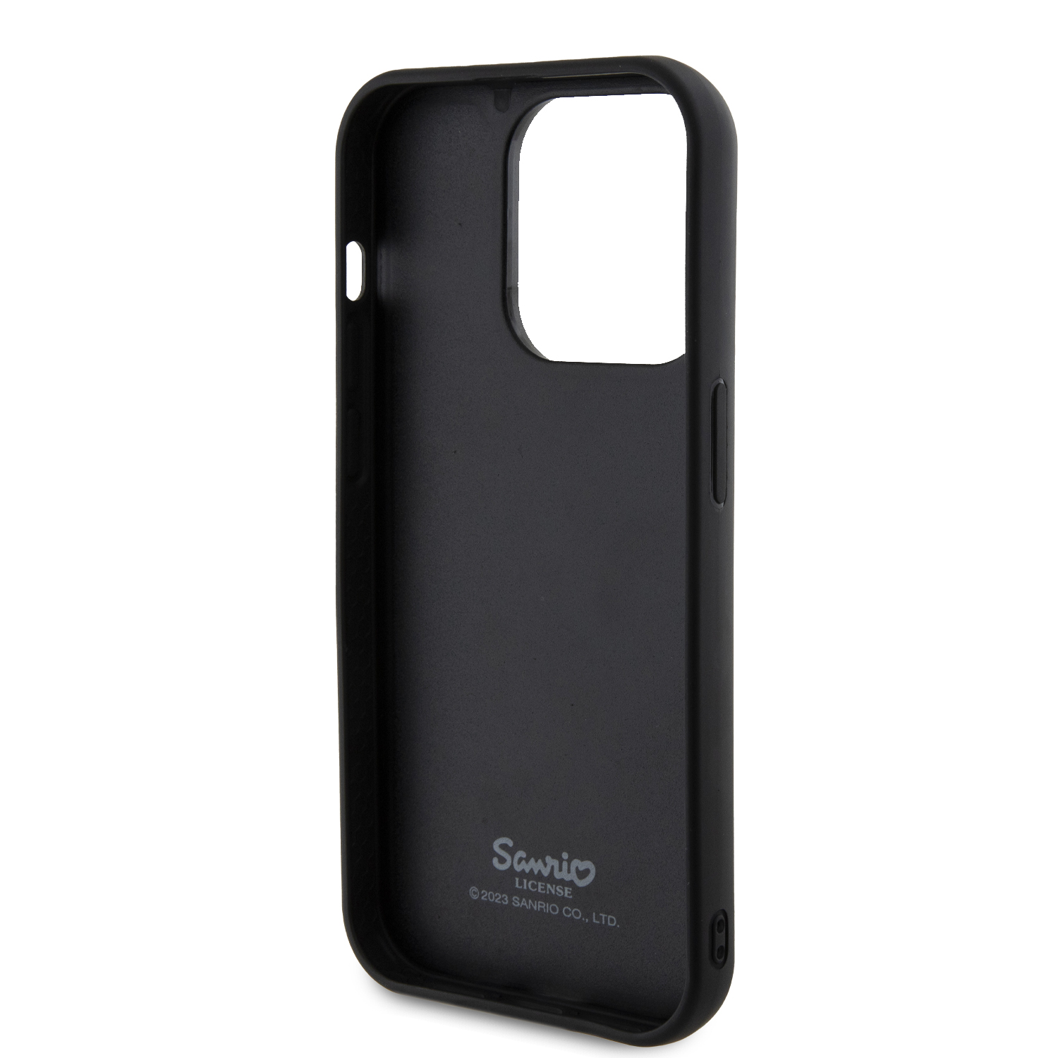 Foto 5 pulgar | Case Hello Kitty Logo 3d Kitty Face Negro Iphone 15 Pro